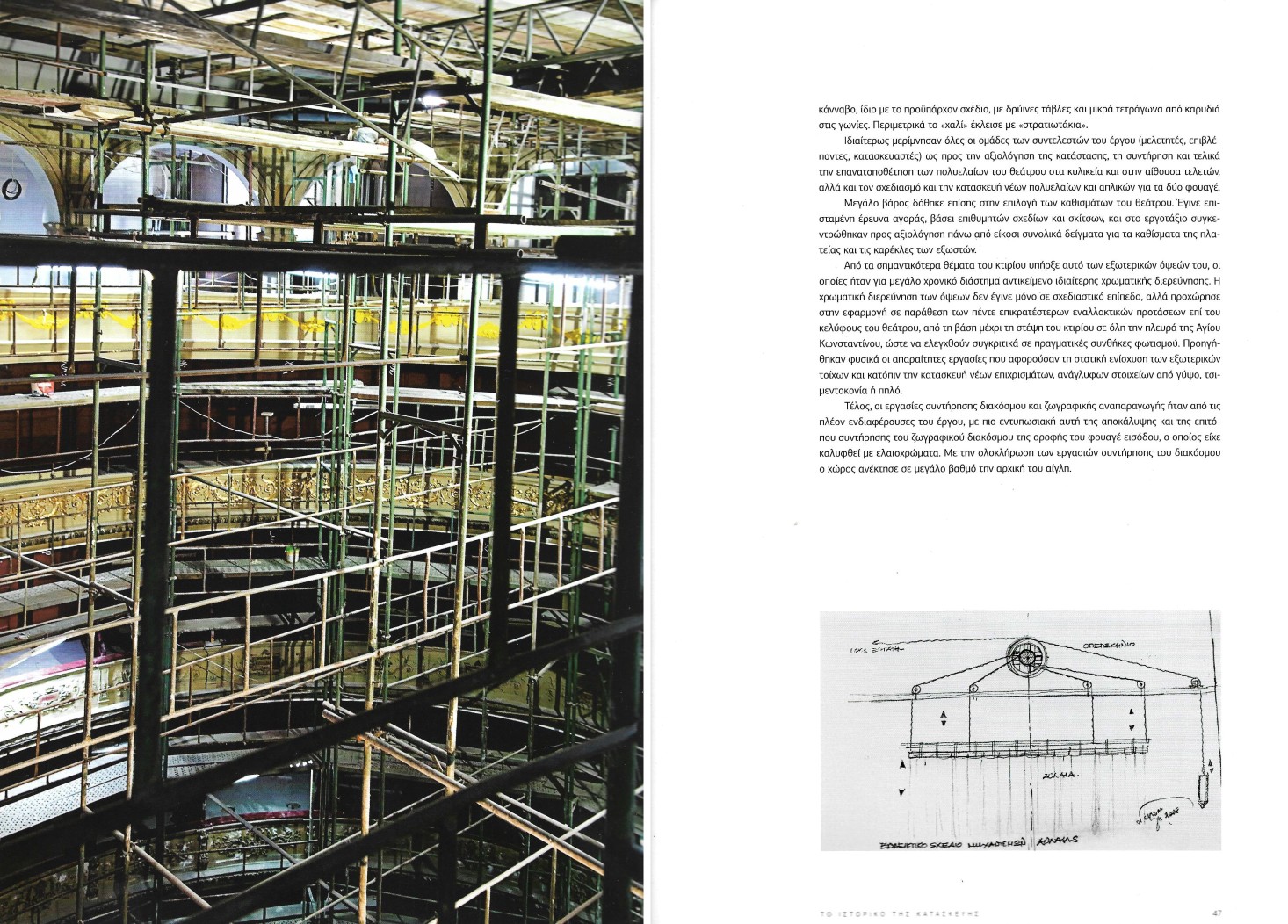 Piraeus Public Theatre Restoration, Benaki Publication 2013  “History of Construction”, written by A.Zournatzi & G.Laskaris 